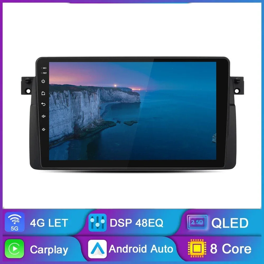 Android13 Autoradio 2 Din Autoradio Navigazione Gps Lettore Video Multimediale 4G Wifi Dsp Wireless Carplay Per Bmw E46 M3 1998-2006