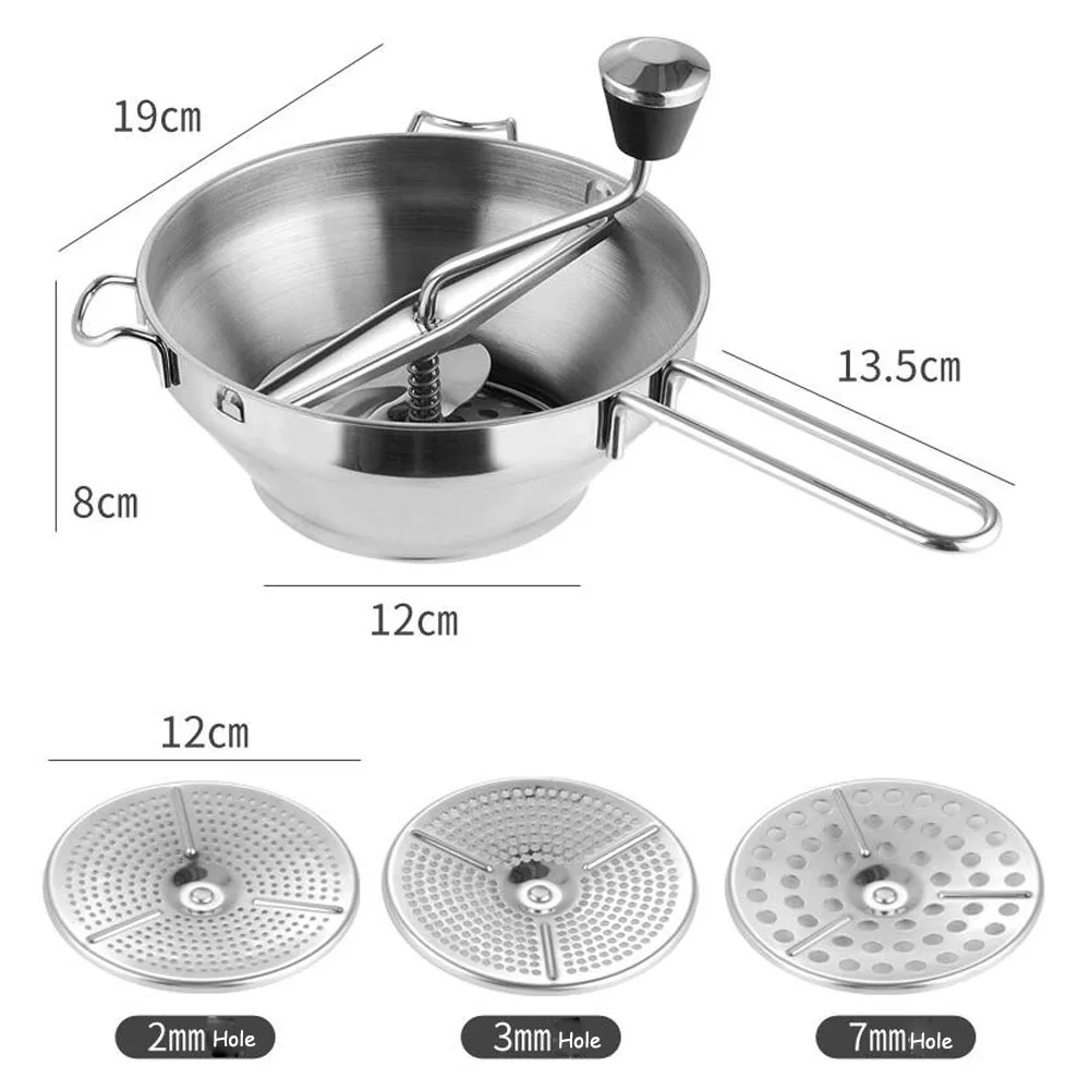 Multi-functional Manual Food Grinder Stainless Steel Jams Machine Making Vegetable Crusher Fruits Puree Pressing Kitchen Tools
