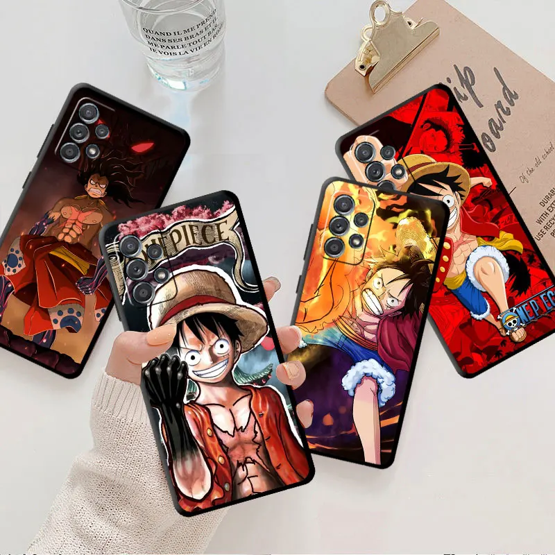 

Black Case For Samsung Galaxy Note 20 Ultra 10 Plus A52S A31 A70 A11 A02 A03 A04 Silicone Phone Cover Anime Manga One Piece Capa