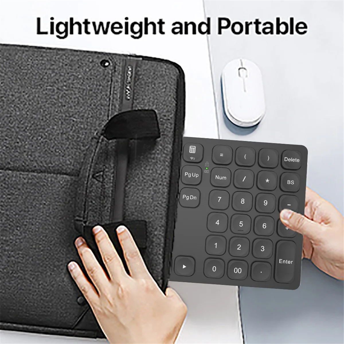 Dual Bluetooth Numeric Keyboard Rechargeable Wireless Numpad for PC Laptop Windows Slinet Digital
