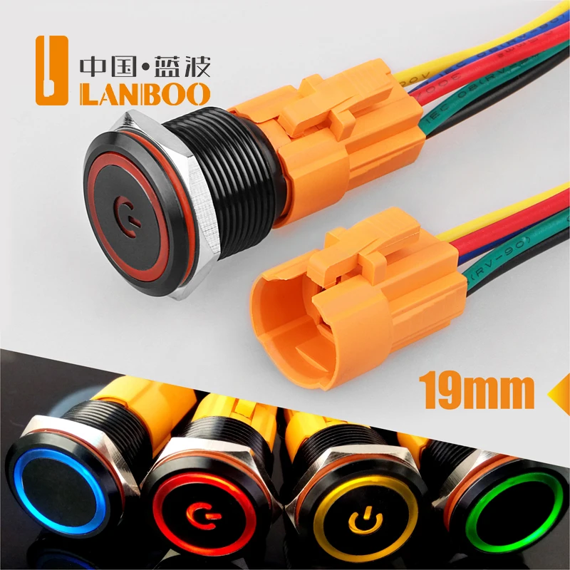 Lb19A Macchina Del Gioco Di Galleria Automotive Bi-Color Push Button Switch