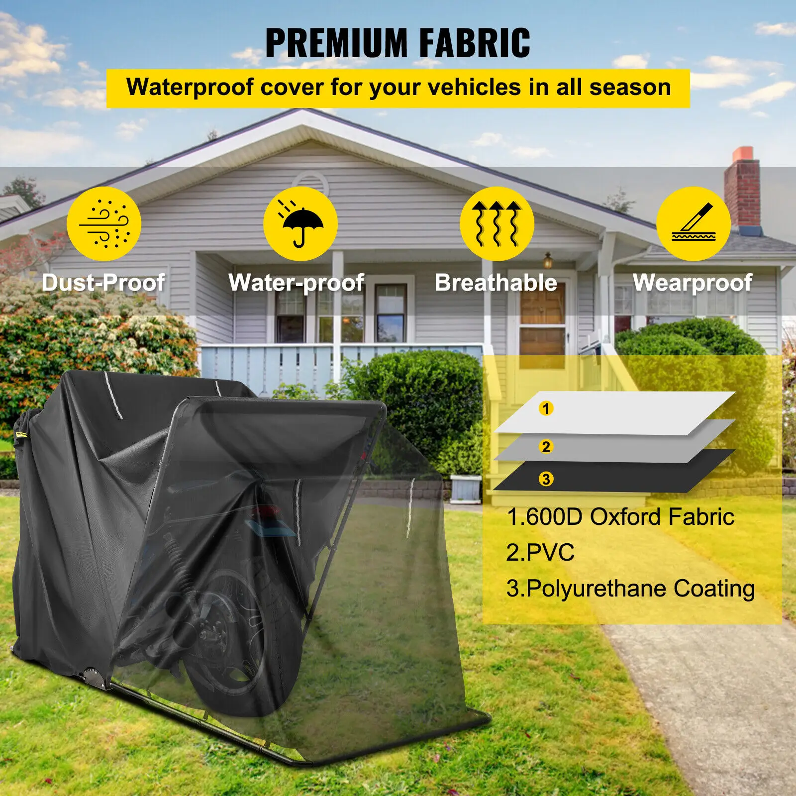 Vevor Waterproof Motorcycle Shelter Shed Cover  Motorcycle Garage  Waterproof - Cover - Aliexpress