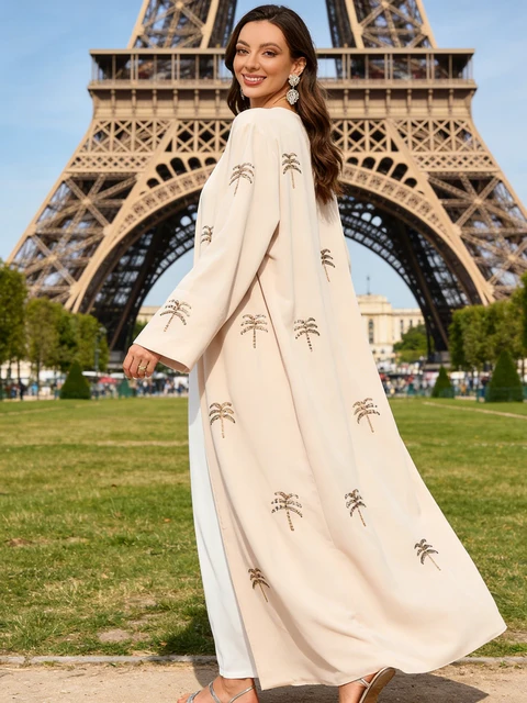 108715-9ee0c8.jpg Kimono Abaya Robe Islamique Ouverte de Luxe pour Femme, Kaftan Musulman de Dubaï, Jalabiya Arabe, Vêtements de Prière pour le Ramadan et l'Aïd au Maroc