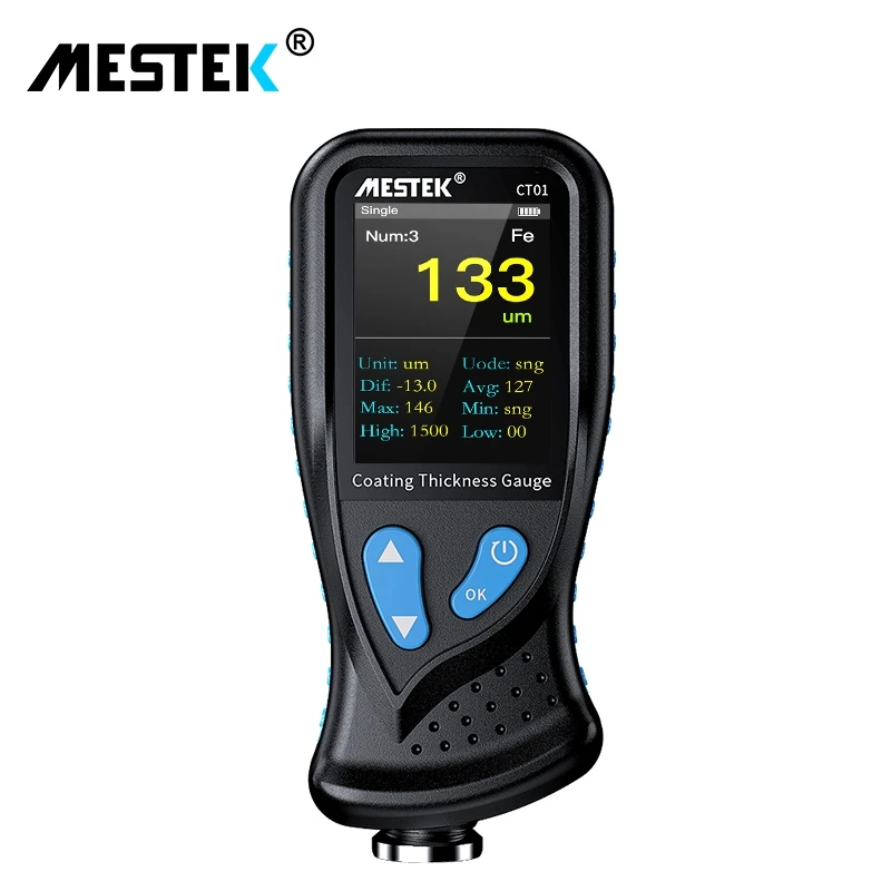 

MESTEK CT01 Digital Coating Thickness Gauge 1 micron/0-1300 FE/NFE Car Paint Film Smart Thickness Tester Measuring Instruments