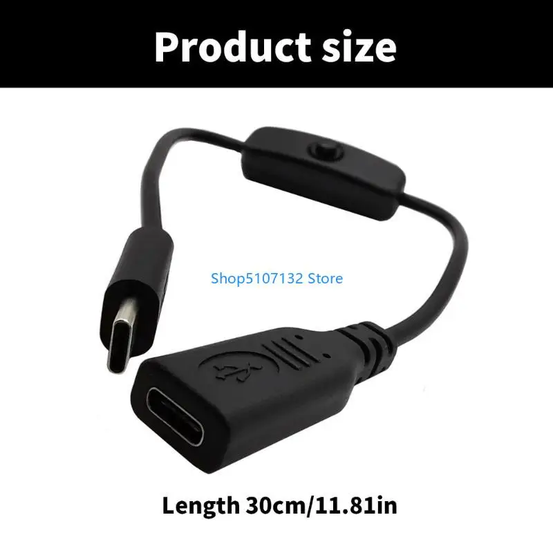 87HD USB C 전원 연장 케이블 30cm 유형 C 충전용 충전 연장 코드