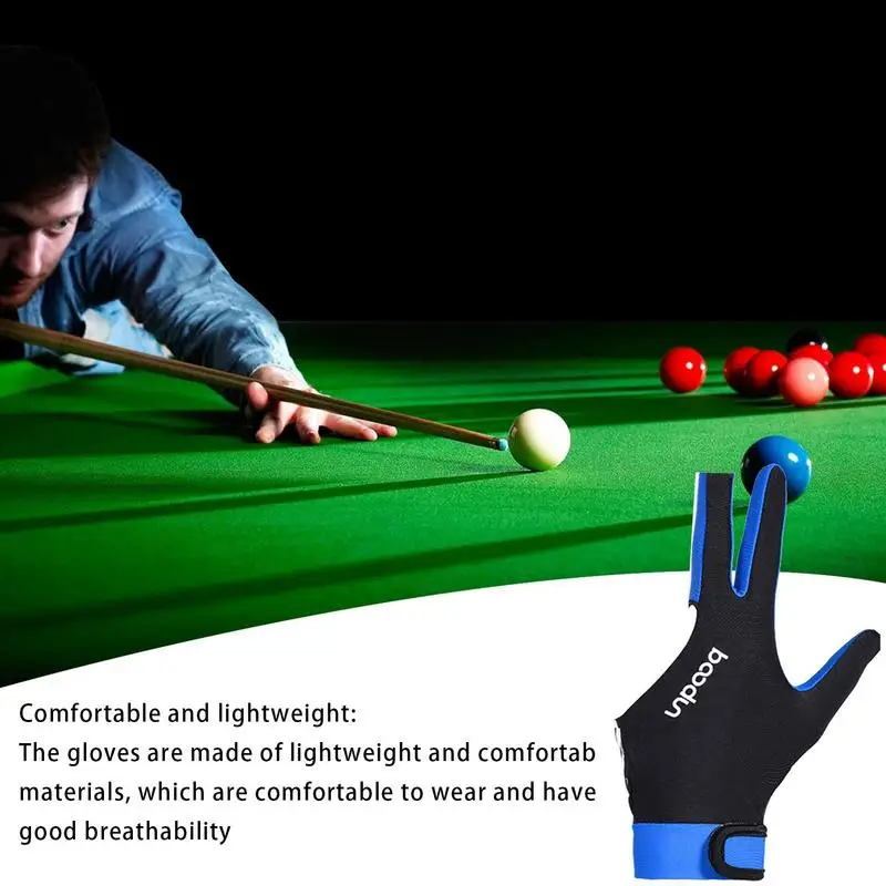 Predator Pool Gloves Batting Gloves Ultra Silky Breathable Anti Slip Elastic 3 Finger Double Stitched Billiard Gloves Left