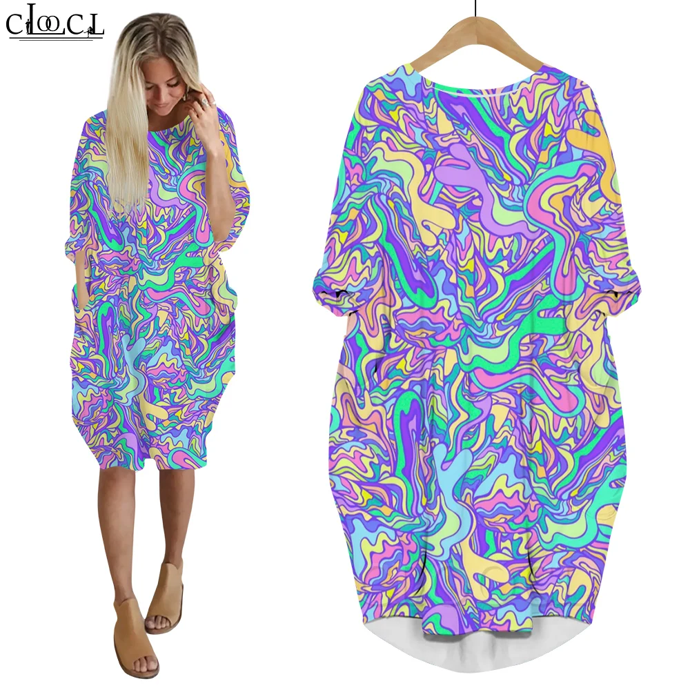 CLOOCL Ƽ ̺ 巹 , Femme Ropa Mujer  Ҹ ũ ĿƮ,  ߻  μ 巹