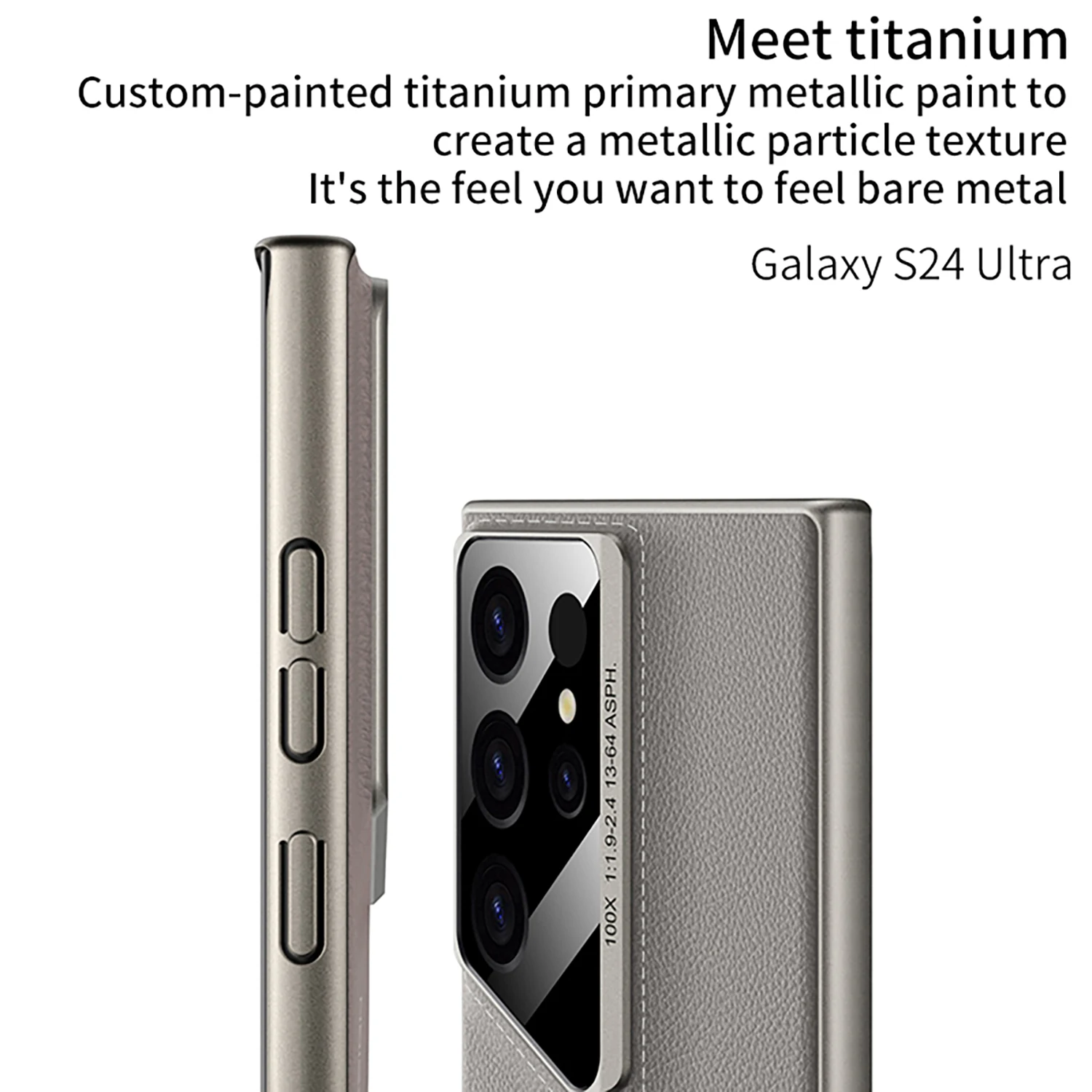 For Samsung Galaxy S24 Ultra S23 Case Luxury Skin Friendly Matte Plating Plain Leather Protective Soft Back Cover Accessories