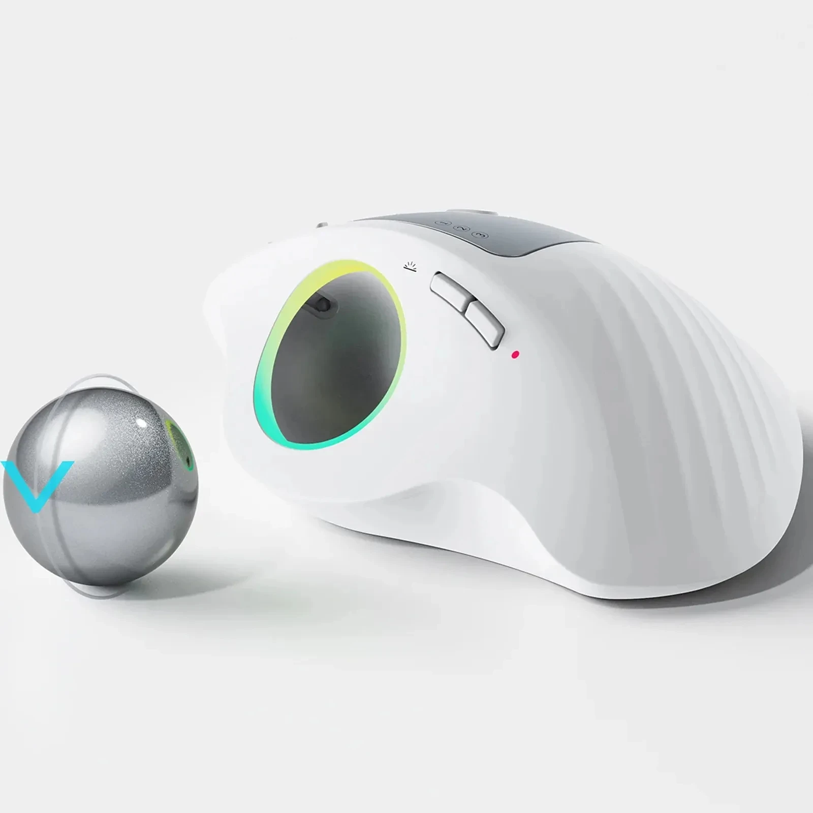 

ProtoArc EM01 Trackball Mouse RGB Wireless 2.4G Bluetooth Ergonomic Mouse Rechargeable Rollerball Mice for Laptop PC iPad Mac