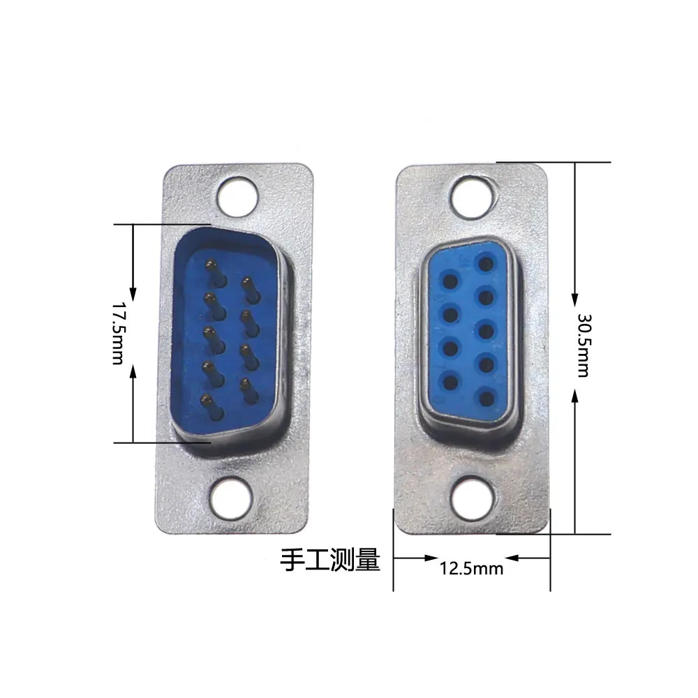 솔더 타입 어댑터 커넥터, 회색 플라스틱 커버 쉘 하우징 키트, RS232 DB9 9 핀, 5 쌍, 10 세트 (5 수 헤드 + 5 암 헤드)