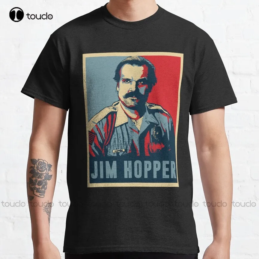 Jim Hopper Classic T-Shirt Steve Harrington Pink Shirts For Women Cotton Outdoor Simple Vintag Casual Tee Shirts Xs-5Xl Unisex