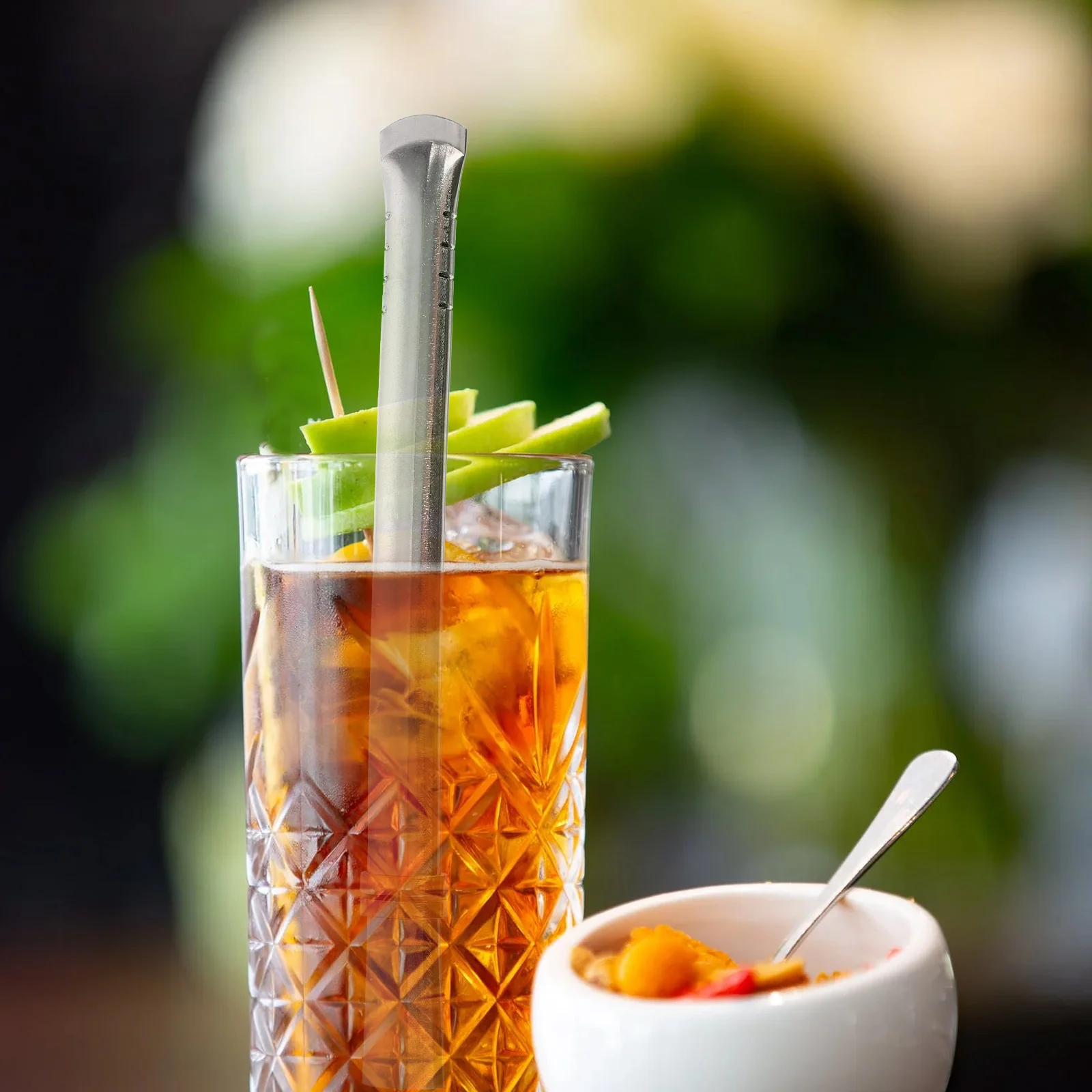 Flat Straw Filters Metal Tea Straws Filtering Drinking Straight