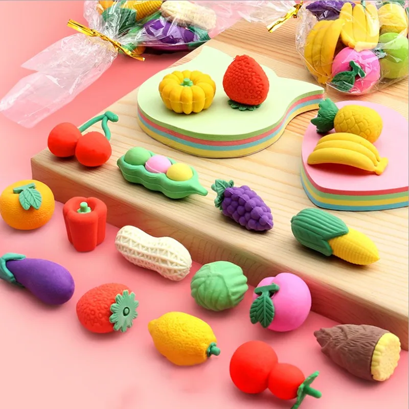 1pack New Fashion Eraser Simulation Food VegetableCake Tool Biscuits Eraser Set Office&Study Rubber Special children Gifts pencil eraser retractable eraser kneadable eraser biscuit eraser plasticine eraser