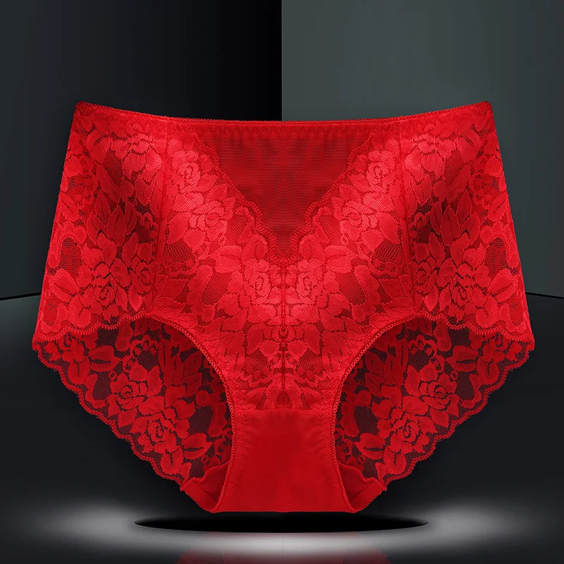 

Women Lace Panties Hollow Out Breathable Seamless Briefs Cotton Crotch Lingerie Nylon See Through Underpants Fashion