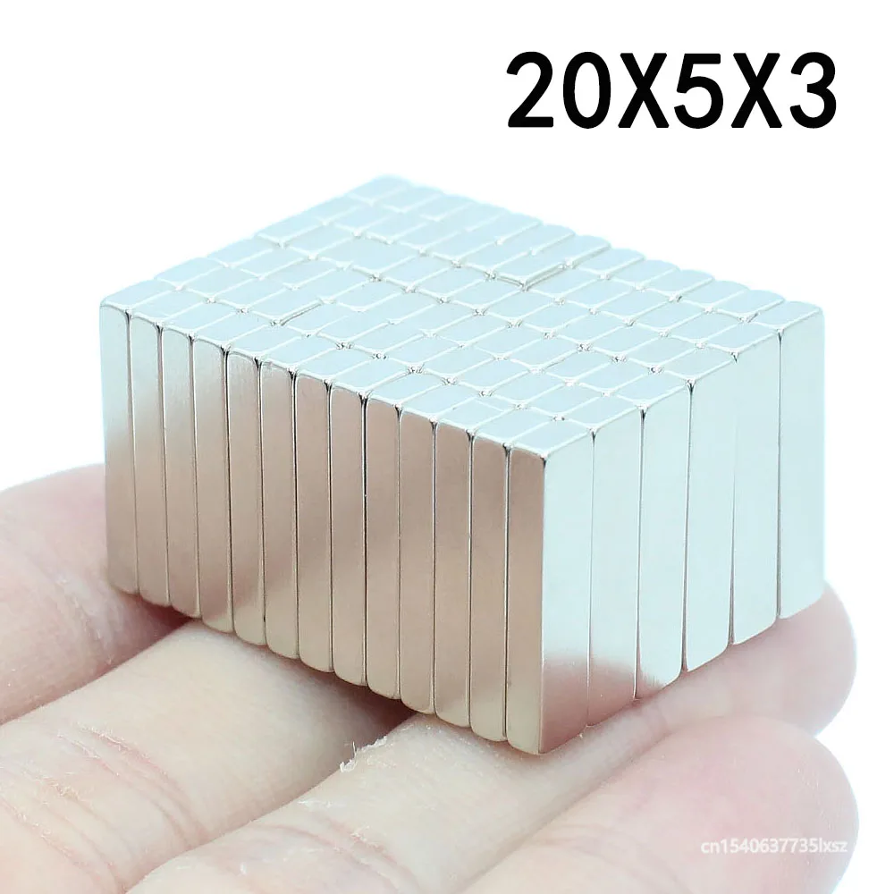 

2/3/5/8/12Pcs 20x5x3 Neodymium Magnet 20mm x 5mm x 3mm N35 NdFeB Block Super Powerful Strong Permanent Magnetic imanes