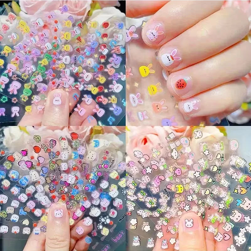 Luminous Glow-In-The-Dark Cartoon Nail Art Stickers - Odorless and Tearable Creative DIY Nail Decoration