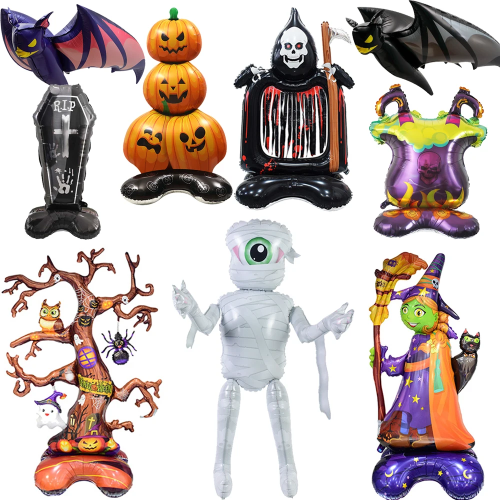 Halloween Dekoration Luftballons Folie Kürbis Geist toten Baum Hexe Mumie Fledermaus Spinne Ballon Halloween Party gruselige Dekor liefert