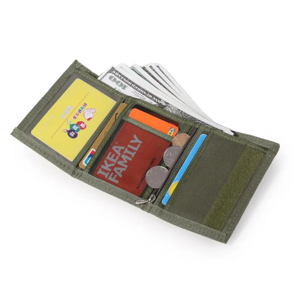 Casual Style Teens Wallet Short Girl Zipper Coin Purse Male Credit Card ID Holder Students Leisure Money Nylon Trifold
