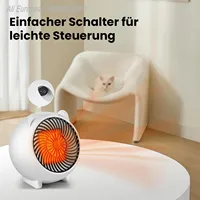 Мини-керамический вентилятор, портативный электрический обогреватель, тихая энергосберегающая для домашнего офиса, спальни — изображение 5