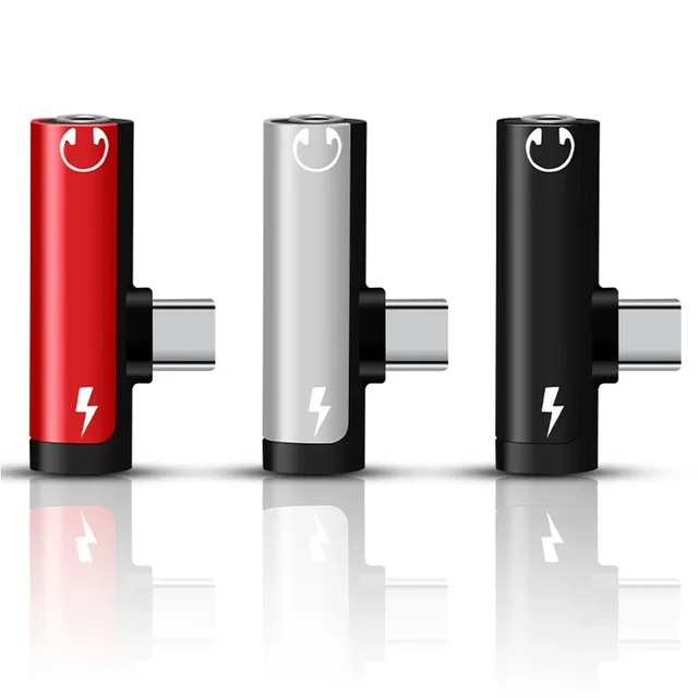 Adaptador de Audio de doble puerto tipo C a conector de 3,5 Mm, adaptador 2 en 1 para auriculares, dispensador de cargador de Audio, accesorios solo para Xiaomi y Huawei 6