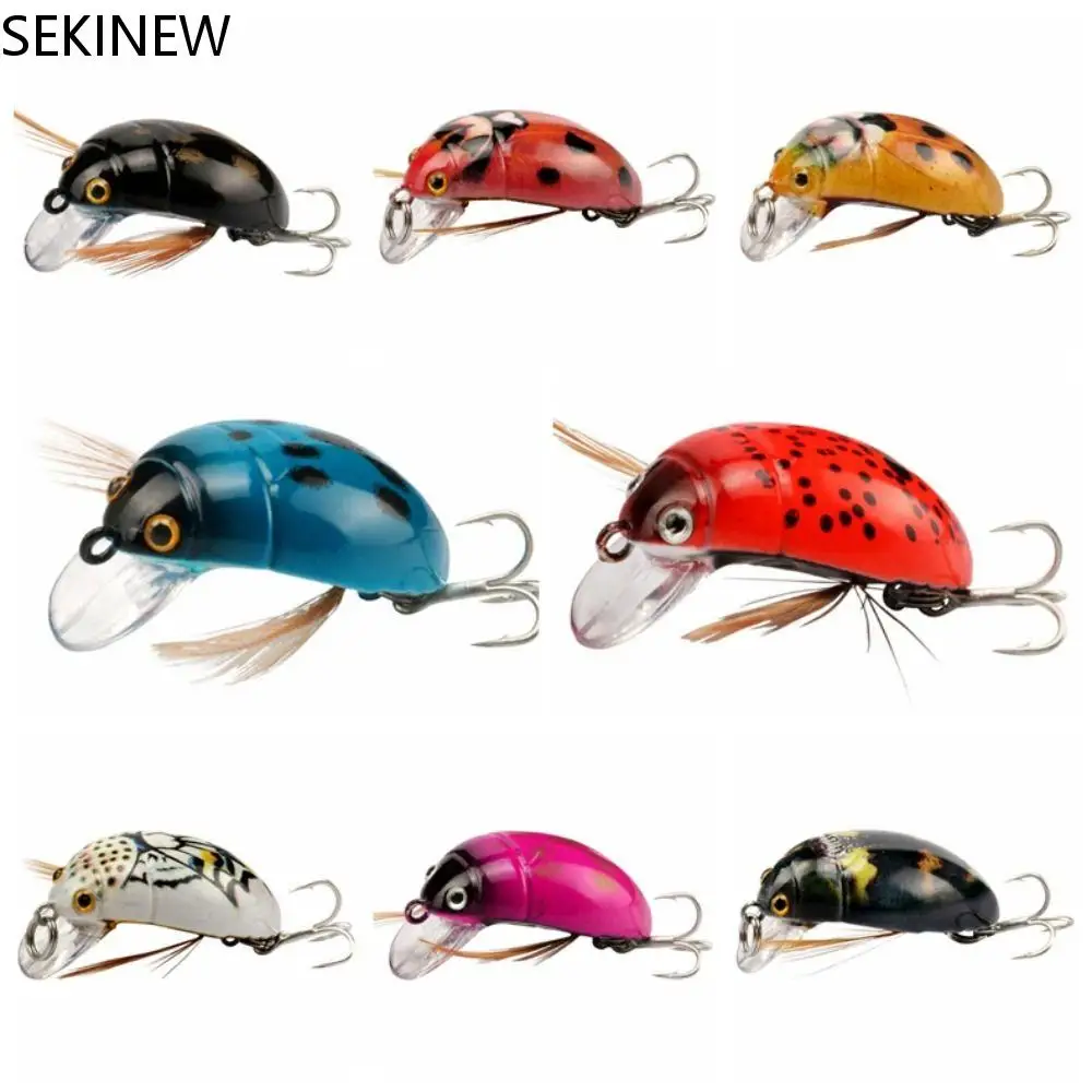 

1PC Artificial Ladybug Fishing Bait Cicada Beetle Insect Wobblers Fishing Lures Topwater For Bass Carp Fishing Tackle 3.8cm/4.1g