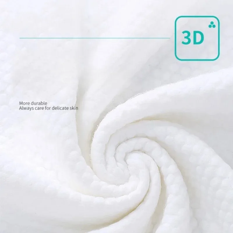 Фото Одноразовое полотенце для лица Washrag, утолщенное очищающее сухое и влажное удаление, мягкая мочалка с жемчужным узором, средство для снятия макияжа №3