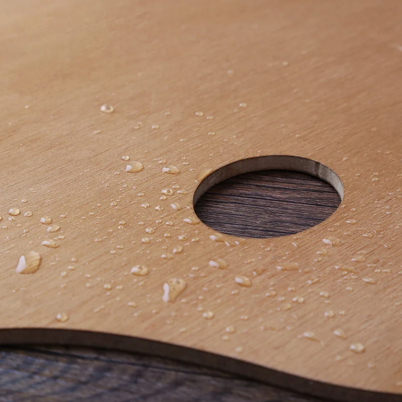 1 Pcs Wooden Palette,Oval And Square Solid Wood Panels,Suitable For Oil Painting,Gouache,Acrylic And Other Pigments 4