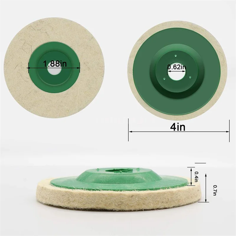 10pcs 4 Inch Wool ing Grinding Wheel Felt Polishing Discs Pads Set for 100mm Angle Grinder Polishing Machine