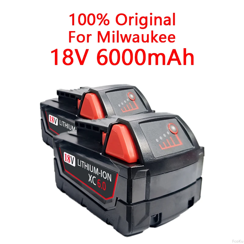 

Original 18V 6.0Ah Replacement Lithium Ion Battery,For Milwaukee Power Tool 48-11-1815 48-11-1850 48-11-1860 Battery