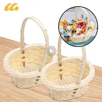 Mini Hand-woven Storage Baskets Plastic Flower Basket Fruit Rattan Cosmetics Candy Gift Packing Basket Garden Fruit Picnic Bags 1