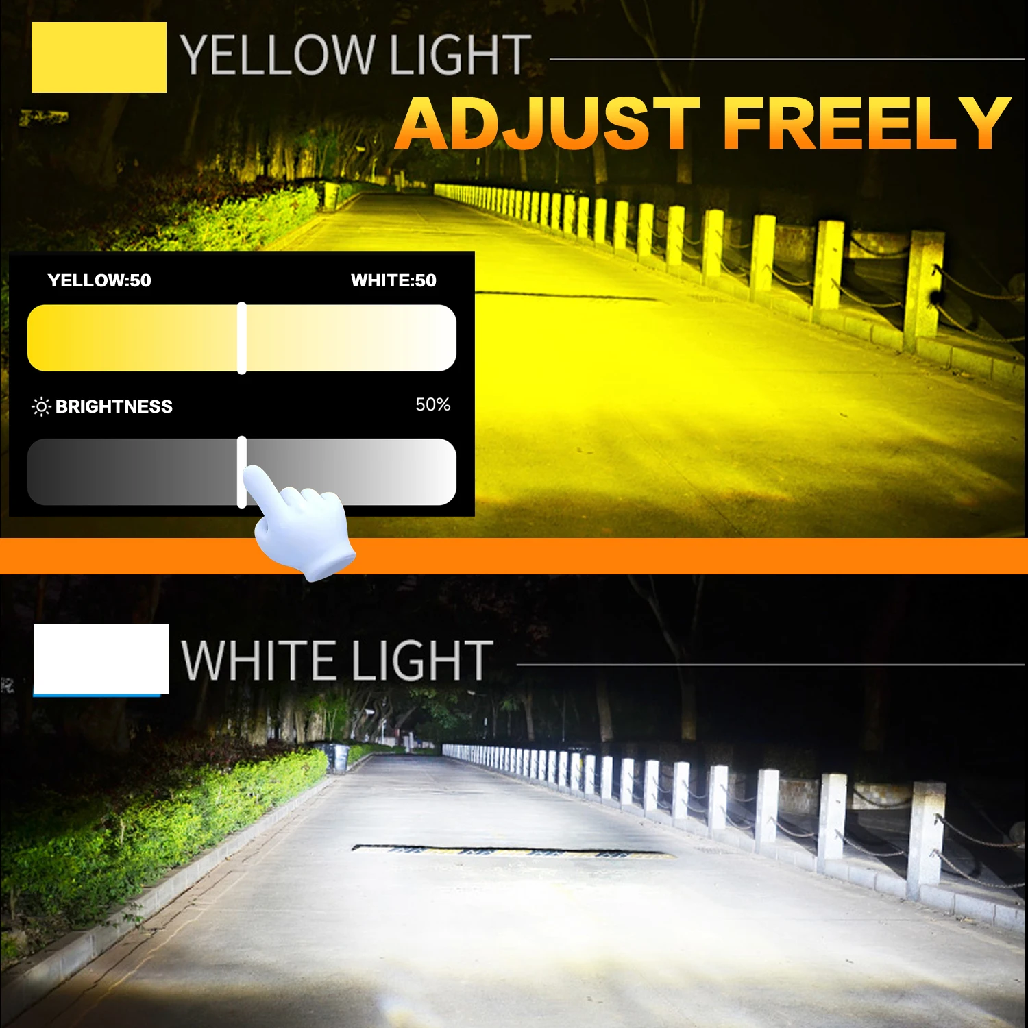 APP Control Car Headlight Bulbs H7 H4 Mini Turbo H1 H11 H3 9005 HB3 9006 HB4 LED 3000K 4300K 6000K 3 Colors