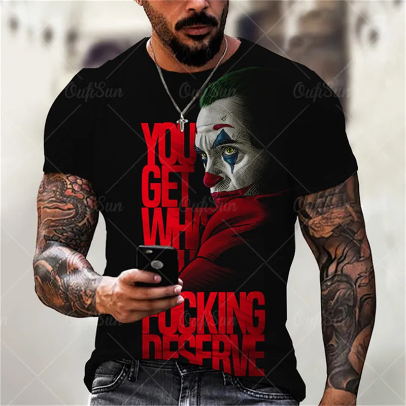 

New Men's T-Shirt Summer 3D Print Unicorn Clown Fashion Casual T-shirt Street Style Round Neck Loose Short Sleeve Shirt 7XL-1