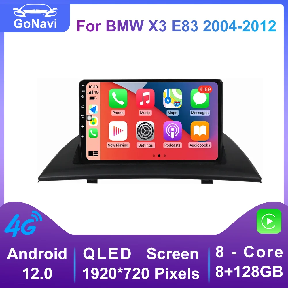 

Автомобильный мультимедийный DVD-плеер на Android 12 для BMW X3 E83 2004 -2012, автомобильное стерео радио, многофункциональная GPS-навигация, 9-дюймовое автомобильное аудио