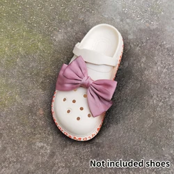Elegant Silk Bow Shoe Decoration Clip - Stylish Decorative Charm Buckle (Pink)