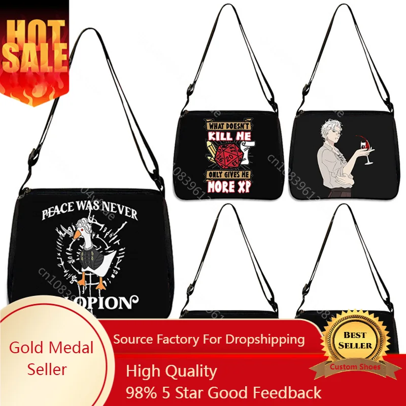

Goose Astarion Print Shoulder Bags Game Roll Dice Handbag for Travel Large Capacity Messenger Bag Crossbody Bags Phone Holder