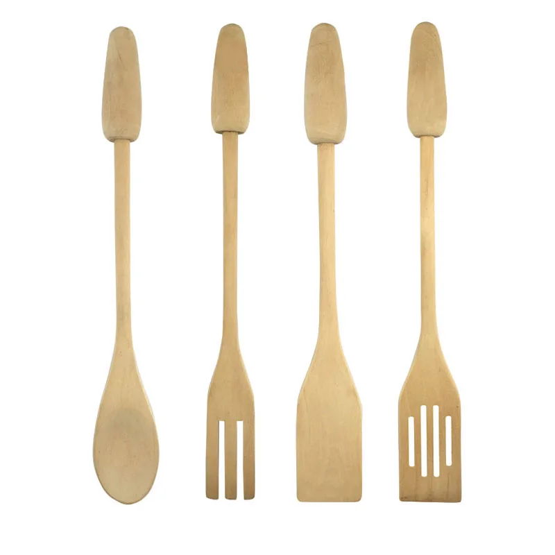 Kitchen Utensils Set Wooden Spoon Fork Turner Spatula Natural Kitchen Tools