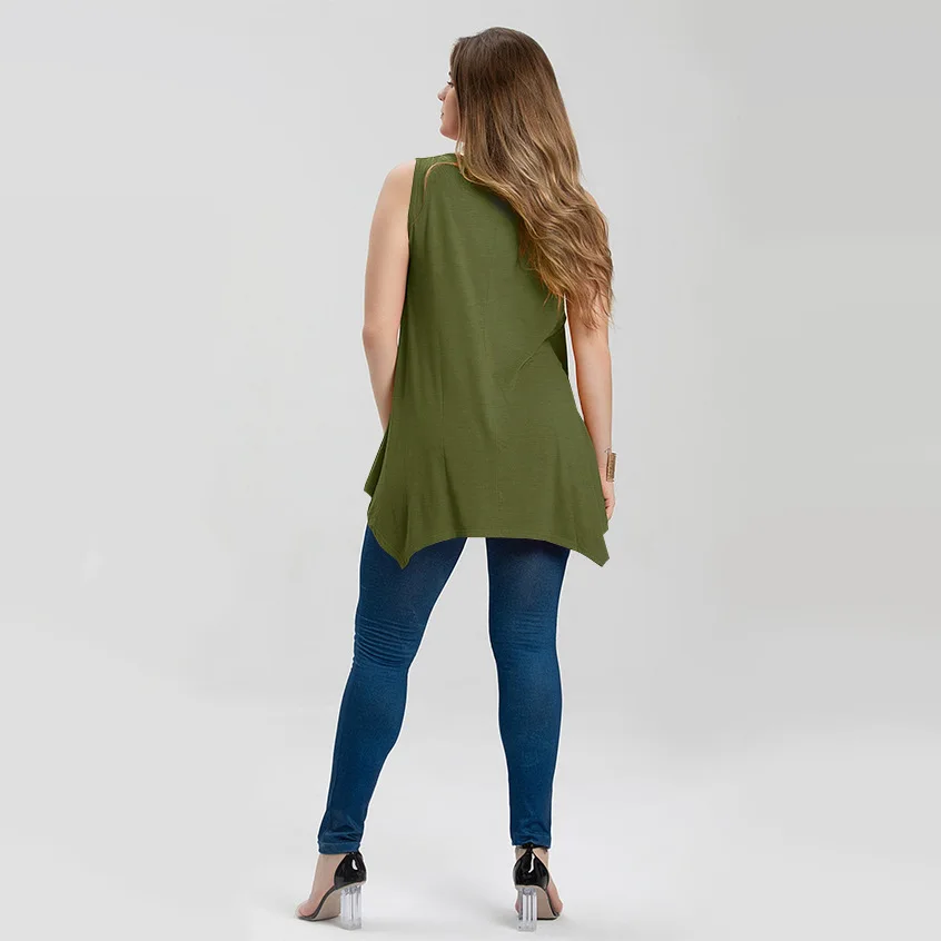 Sólida com Decote em v Solto sem Mangas Wear em Casa Jhbeute Tamanho Grande Feminino Topo Casual Novo Verão Oversized Colete Roupas Femininas Cor 41 Computers & Electronics