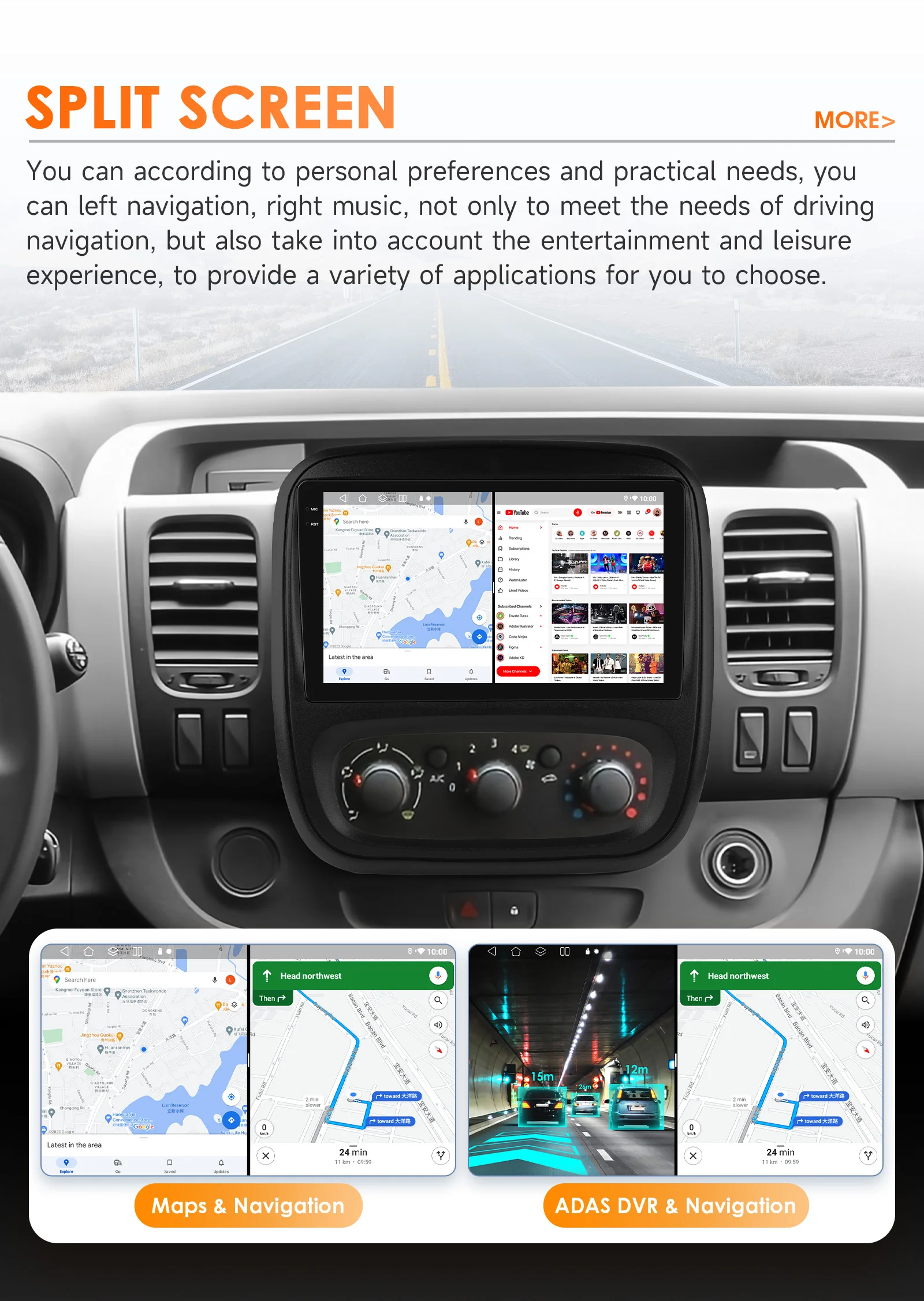 6115 Carplay Android 14 Autoradio für Opel Vivaro B Renault Trafic 3 2014-2021 Multimedia-Videoplayer GPS Stereo 360 CAM SWC – Detail 39