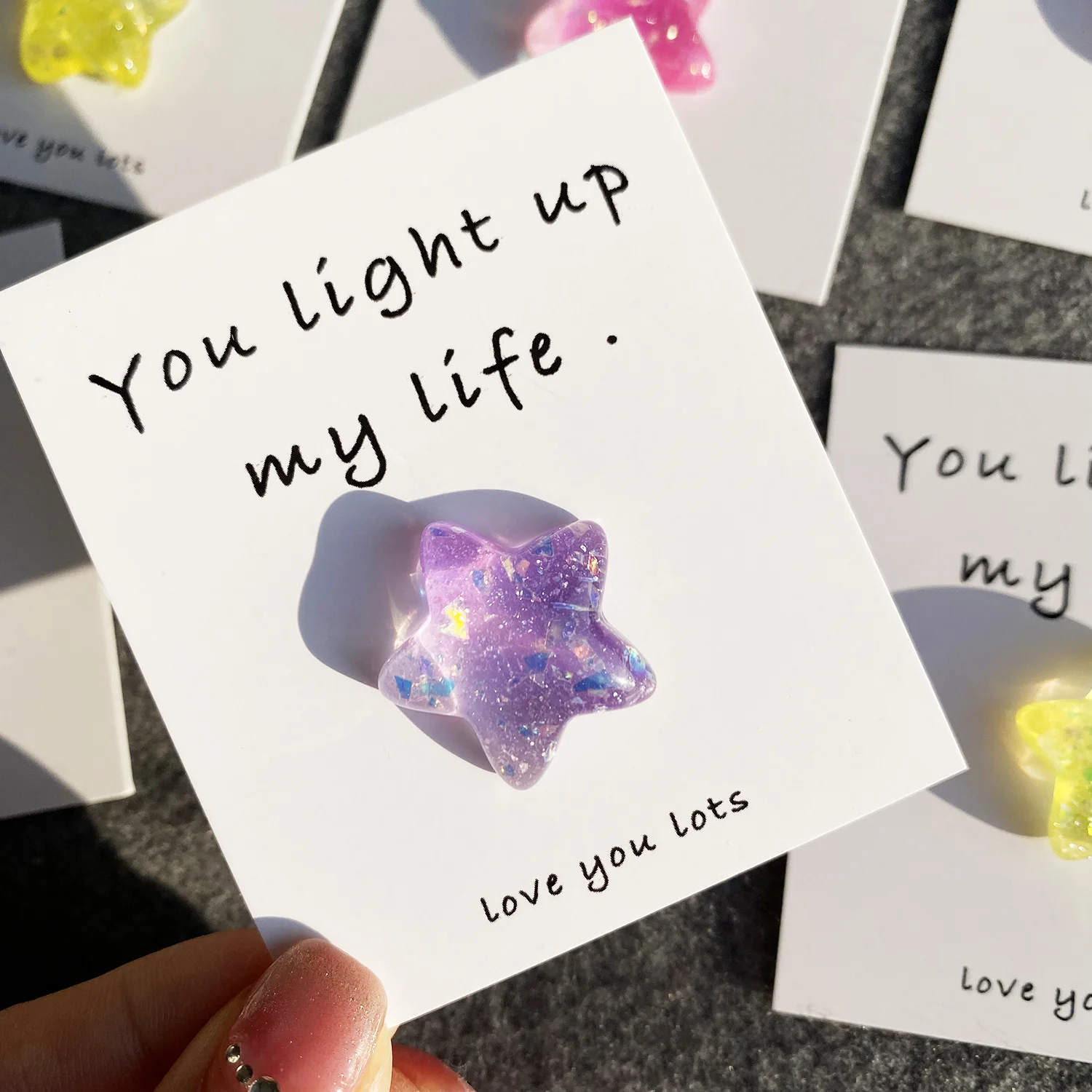 1pc, I Love You, I Am Keeping You Greeting Cards, Exquisite 3D star Greeting Cards for Birthday,a little pocket hug, Hug Token