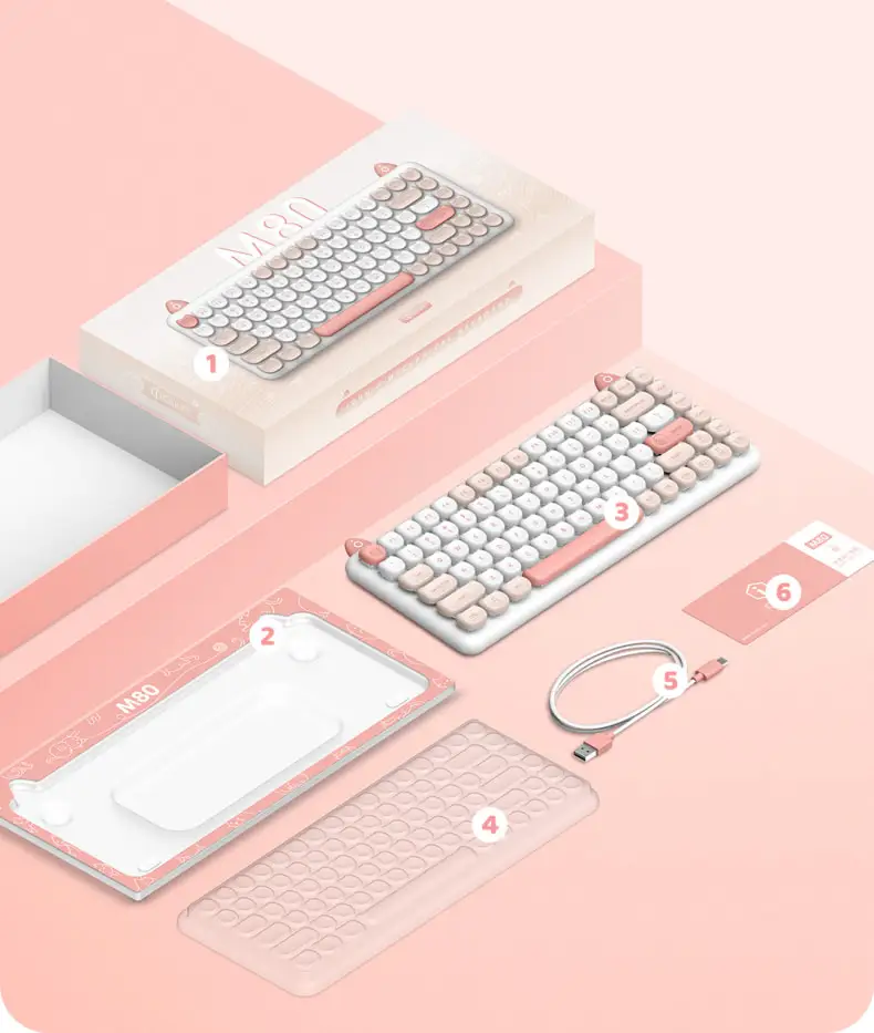 Iqunix m80 purry catワイヤレスメカニカルキーボード、kailhブルー 