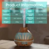 500ML Aromatherapy Essential Oil Diffuser Wood Grain Remote Control Ultrasonic Air Humidifier Cool with 7 Color LED Lights 3