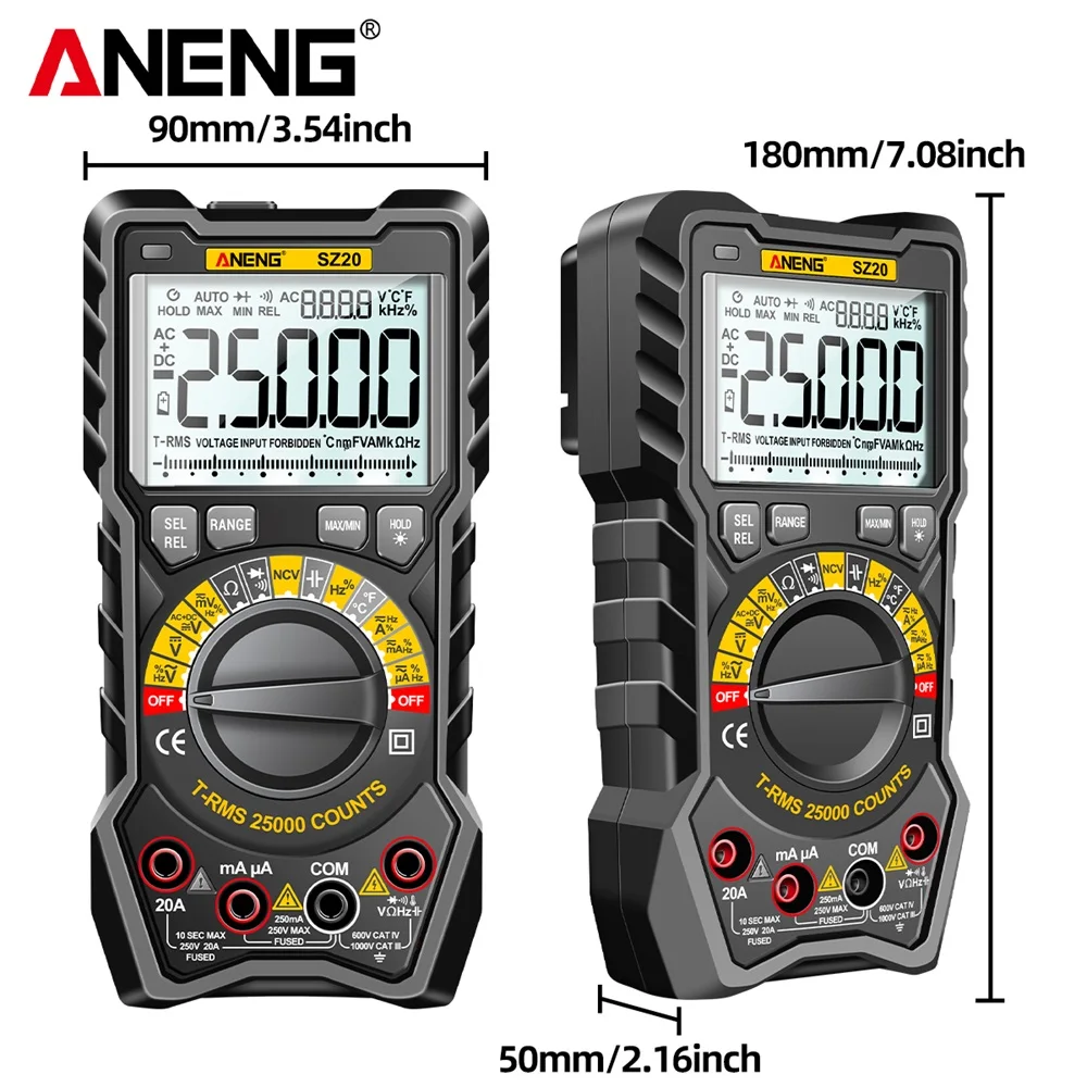 ANENG SZ20 25000 Counts Multimeter Smart Manual Range Meter NCV AC DC Ohm Hz Smart Manual Range Digital Multimetro Tester Tools 5
