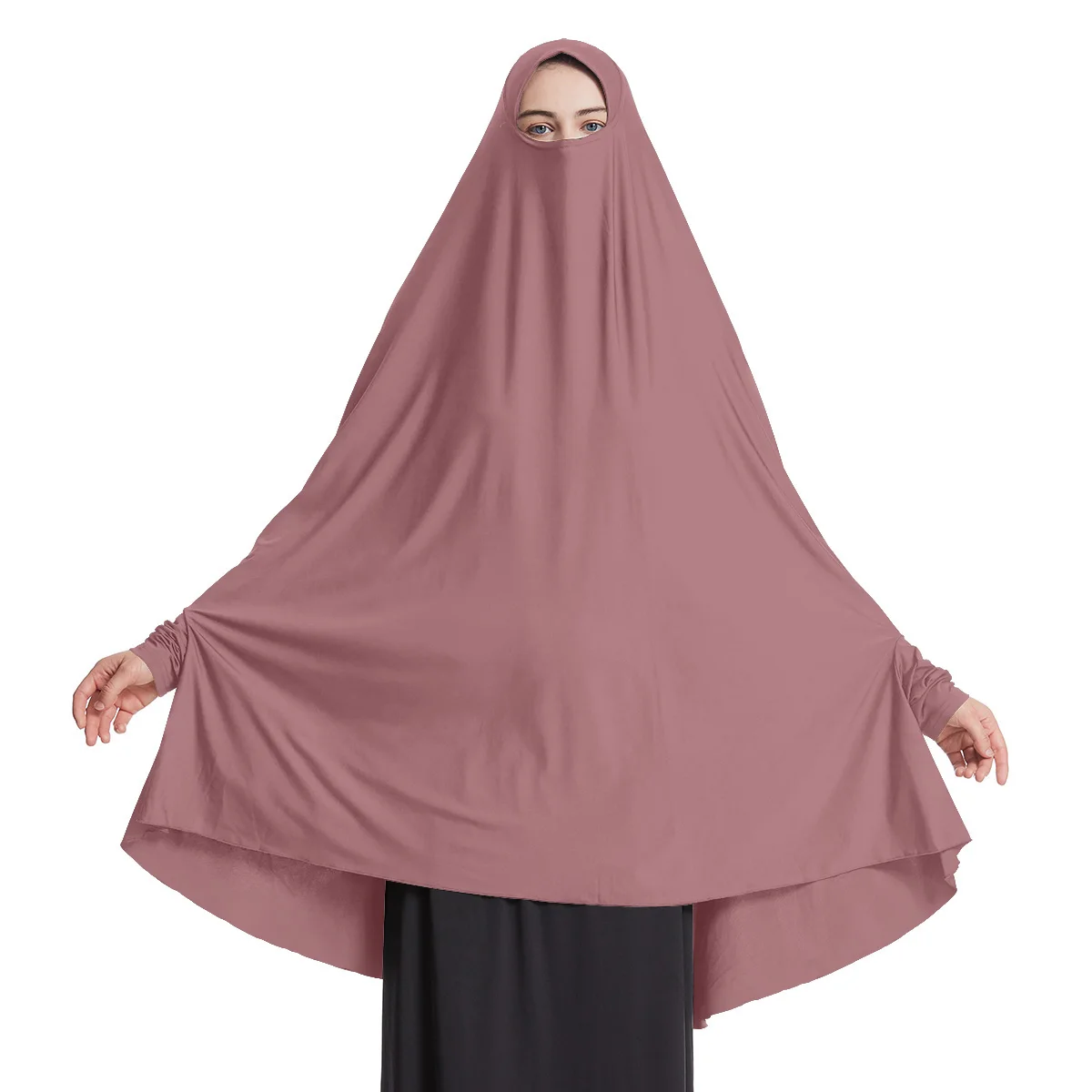 

Full Covered Niqab Hijabs Abaya Women Girls Muslim Prayer Dress Eid Mubarak Ramadan Gown Jilbab Arabic Islamic Mosque Headwear