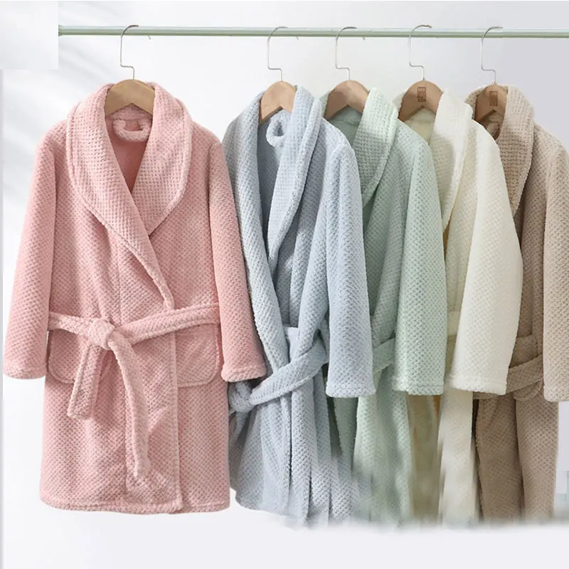 Kids Sleepwear Robe Autumn Winter Flannel Warm Bathrobe For Girls 4-18 Years Teenagers Children Pajamas For Boys Girl Pajamas