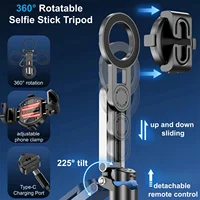 Magnetic Mini Selfie Stick Tripod Stand for iPhone Magsafe Phone Tripod with Remote for Travel Vlogs Photos Live Video Recording - Image 4