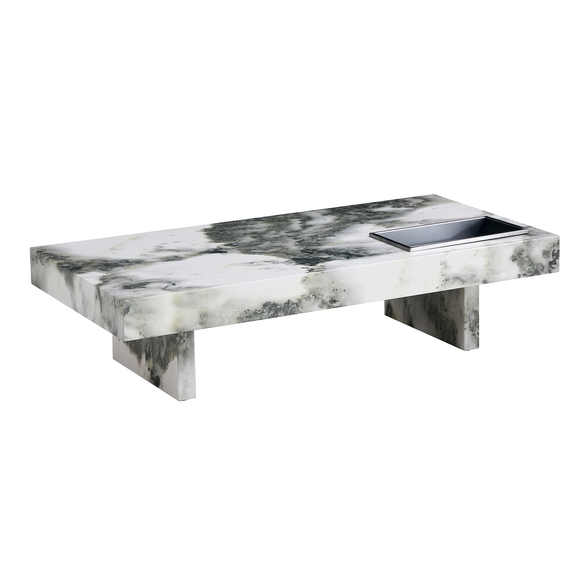A modern and practical coffee table with black and white patterns. Made of MDF material. The fusion of elegance natural fash