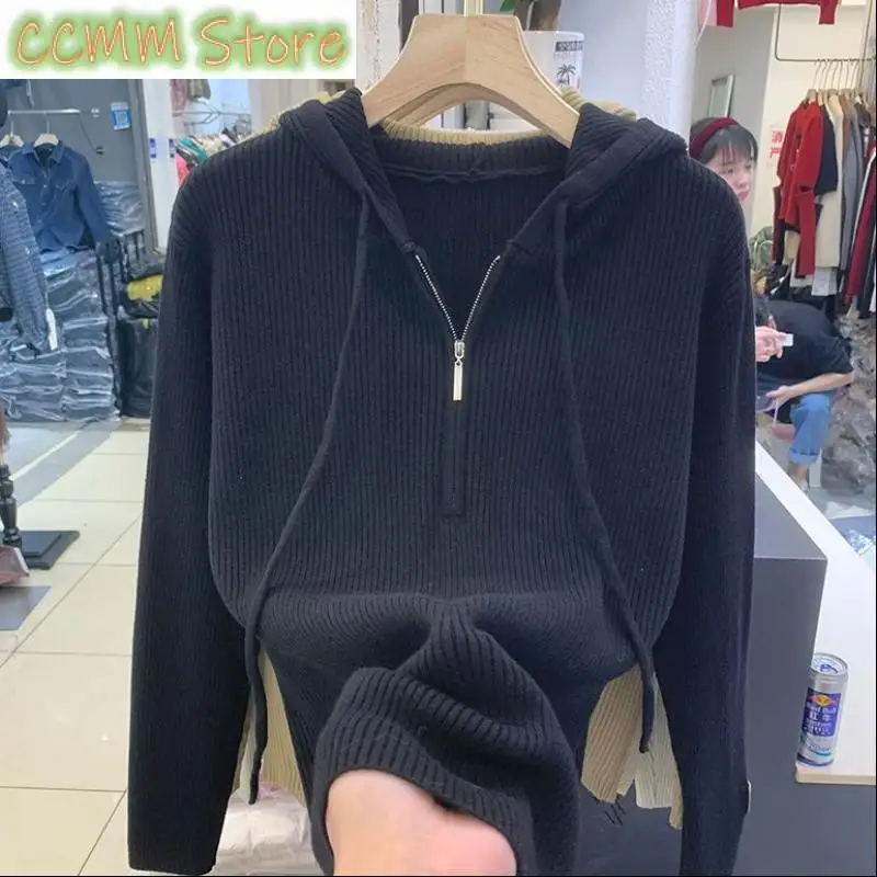 New Fashion Autumn Winter Sweater Hoodies Women Solid Drawstring Zipper Long Sleeve Loose Casual Versatile Sweatshirts