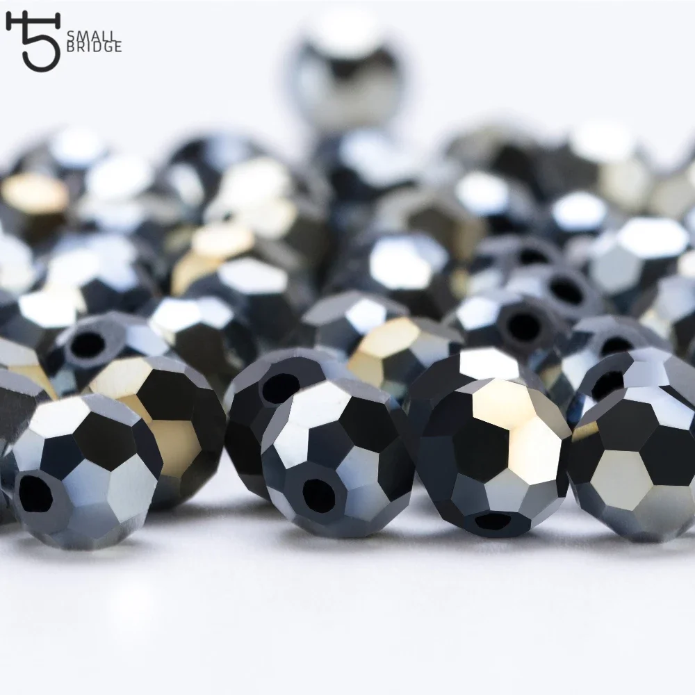 Czech Black Glass Round Beads for Jewelry Making - 3/4/6/8mm Spacer Beads Wholesale