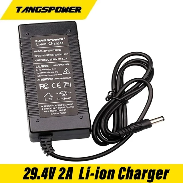 TANGSPOWER 42V Charger Output 2A Input 100-240 VAC for Electric Bike 36V  10S Battery Pack