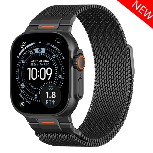 Bracelet à boucle milanaise pour Apple watch Ultra 3 2 bandes 49mm 46mm 44mm 41mm 45mm 42mm 40mm Bracelet iWatch série 11 10 9 8 7 6 se 3 1